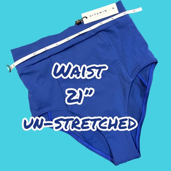 NWT Vitamin A Elena High Rise bikini bottoms in royal blue. Size 4/XS 👙☀️👒 - Picture 5 of 9